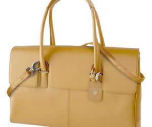 Francine Collections Tan Leather London Laptop Case