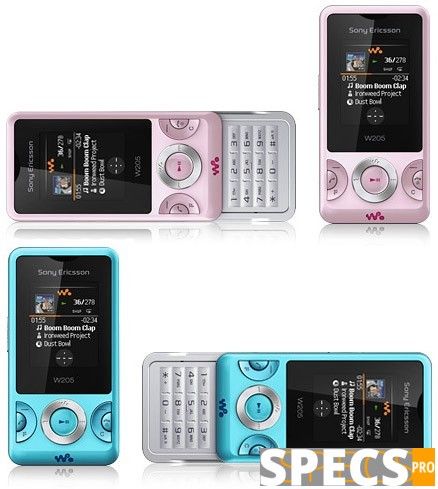 Sony-Ericsson W205 specs and prices. W205 comparison with rivals.